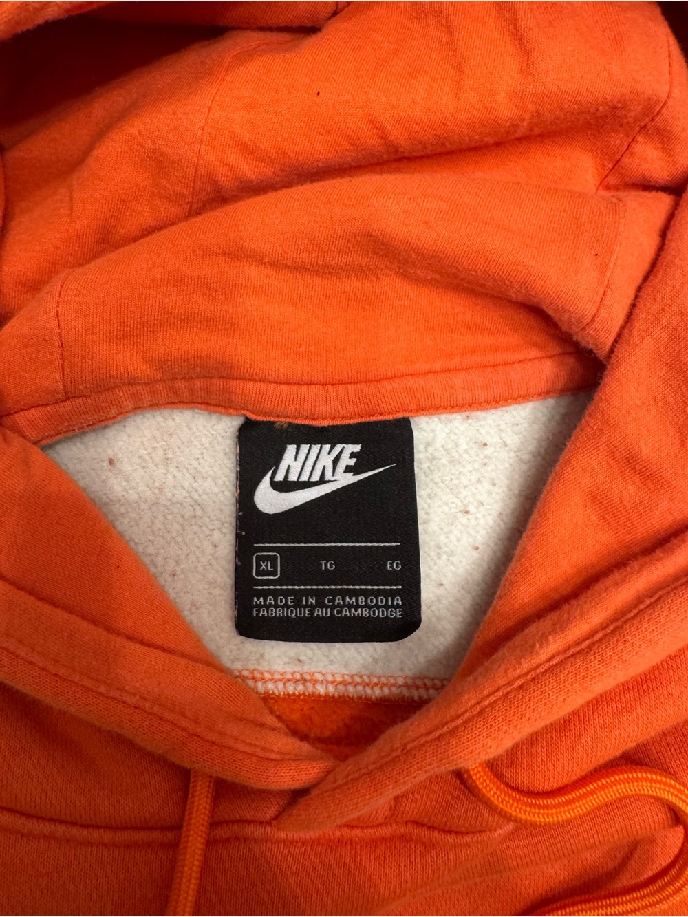 Nike Men’s Crewneck Hoodie - Orange, Cream & Blue - Picture 2 of 3